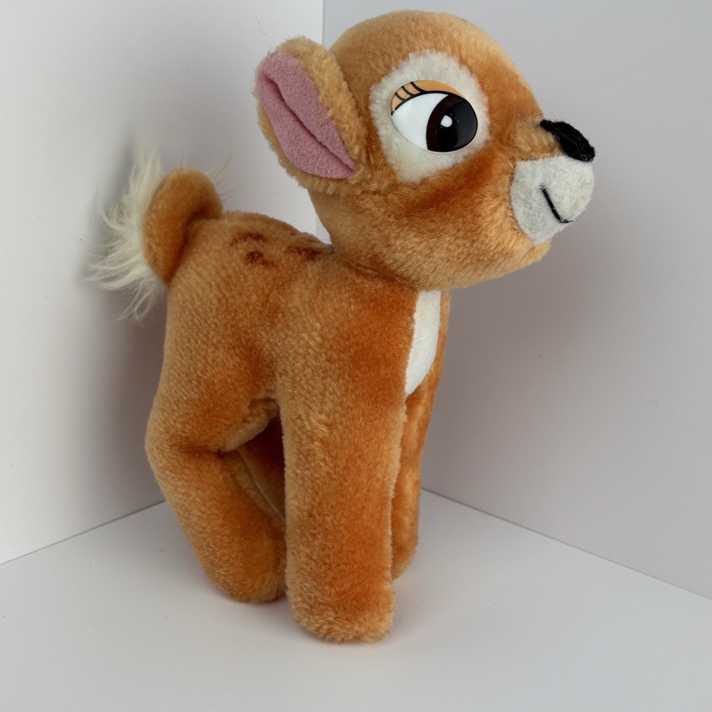 Disney Bambi Plush Stuffed Animal Soft Brown Deer Toy 7" Vintage